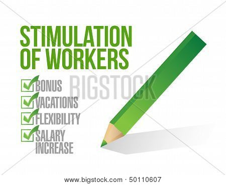 Stimulation Of Workers. Check List Illustration