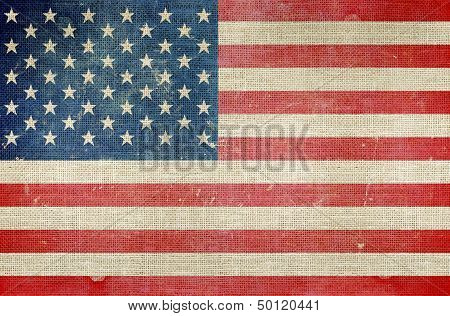 Usa Flag On Canvas