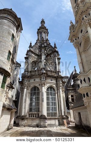 Spiral staircase in the Chambord castle Loire Valley France