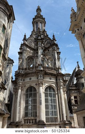 Spiral staircase in the Chambord castle Loire Valley France