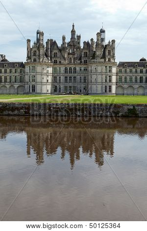The royal Castle of Chambord in Cher Valley France
