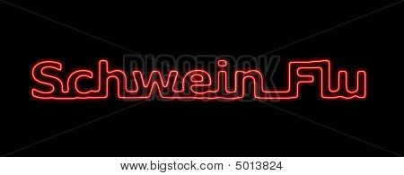 Schwein influenza Neon rød sort