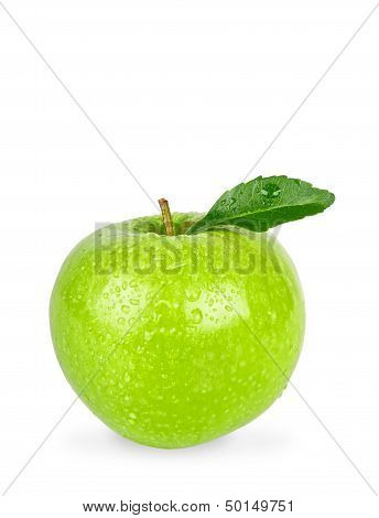 Granny Smith Apple Isolated On A White Background With Clipping Path