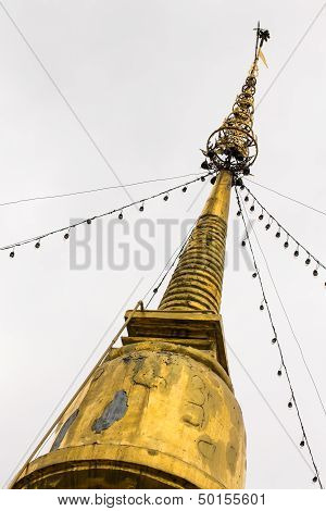 Isolated - Chedi In Wat Buak Krok Luang , Chiangmai Thailand