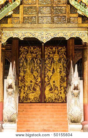 Old Ubosot Lanna Style In Wat Buak Krok Luang , Chiangmai Thailand