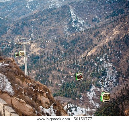 View Down From The Cable Car Near Great Wall
