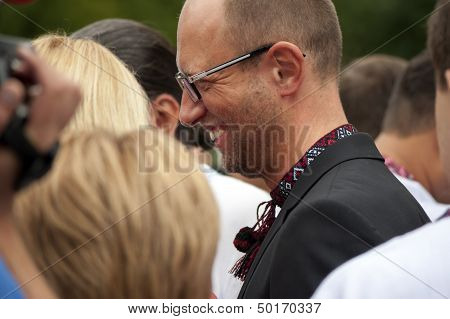 Arseniij Yatseniuk At A Rally