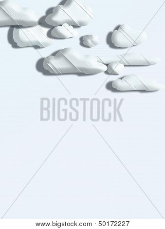 3D Clouds And White Background