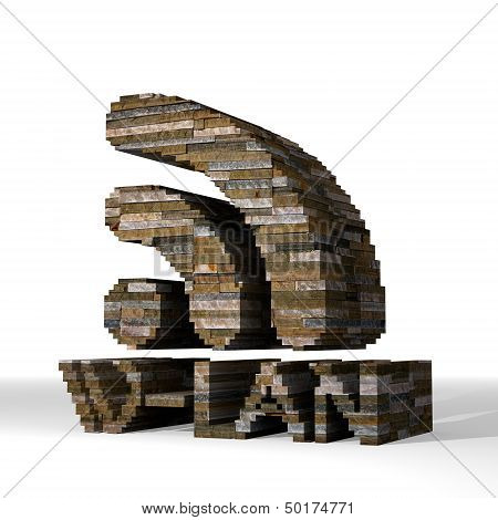 Illustration Of A Solid W-lan Sign  Built Out Of Stones