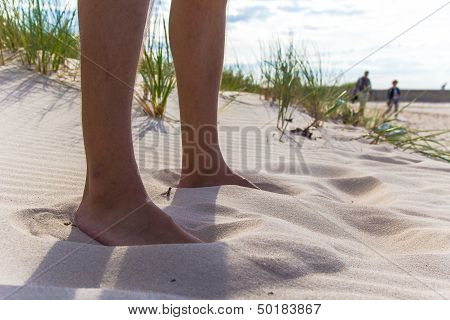 Beach Sea Sand Legs Closeup