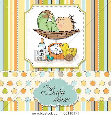 Baby Boy Weighed On The Scale