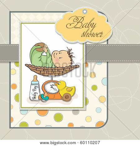 Baby Boy Weighed On The Scale