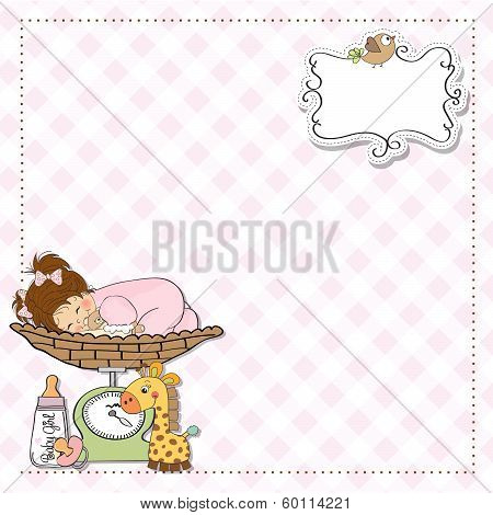 Baby Girl On On Weighing Scale