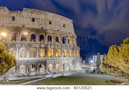 The Colosseum In Rome, Italy.
