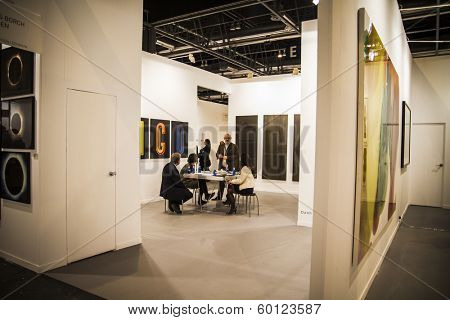 MADRID, SPAIN - 19 FEBRUARY 2014.Sculpture.Begins 2014 ARCO, the International Contemporary Art Fair in Madrid, Spain