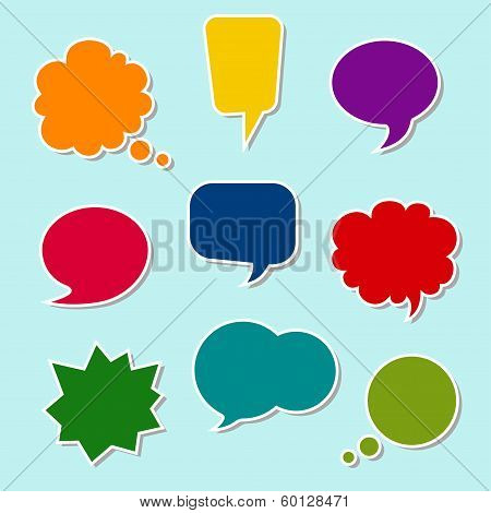 Set of colorful speech bubbles