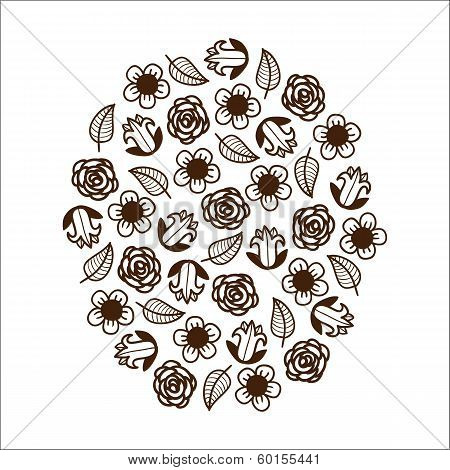 Abstract graphic flowers.