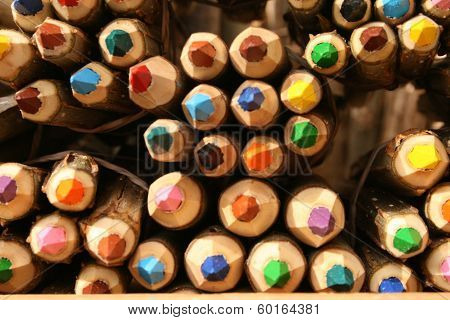 Color pencils collection with colors mixed