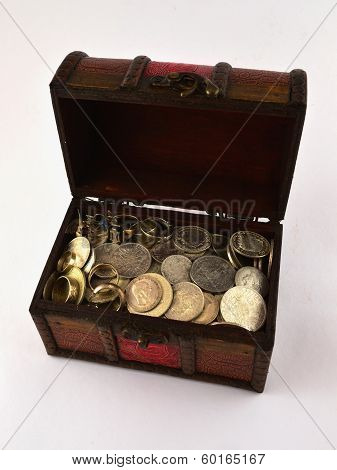 Treasure Chest With Silver coins 1