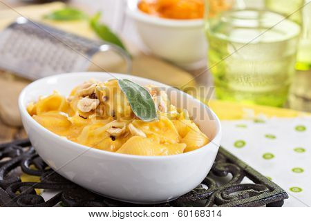 Macaroni and cheese with butternut squash