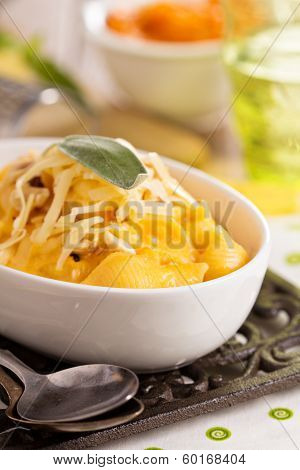 Macaroni and cheese with butternut squash