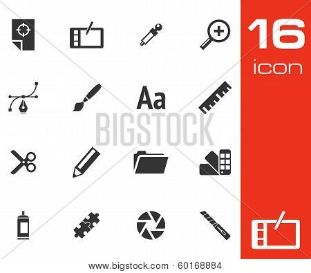 Vector black  graphic design  icons set