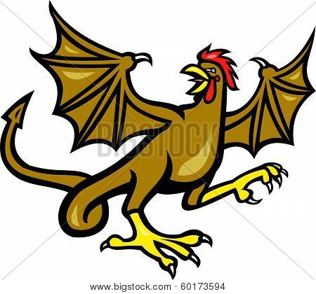 Basiliisk Crowing Cartoon