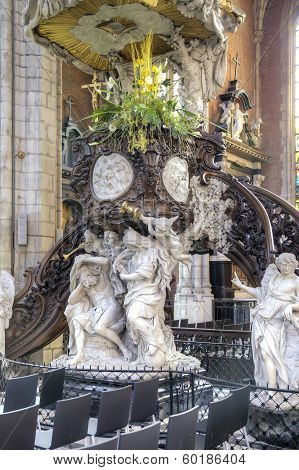 Inside The Cathedral  Of Saint Bavo