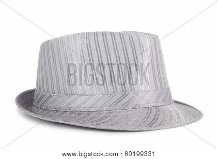 Silver Silk Hat For The Summer On An Isolated Background