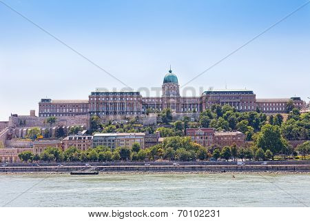 Budapest view of Budaysky hills and royal palace