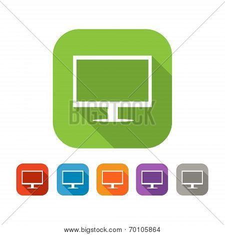 Color set of flat ccomputer icon