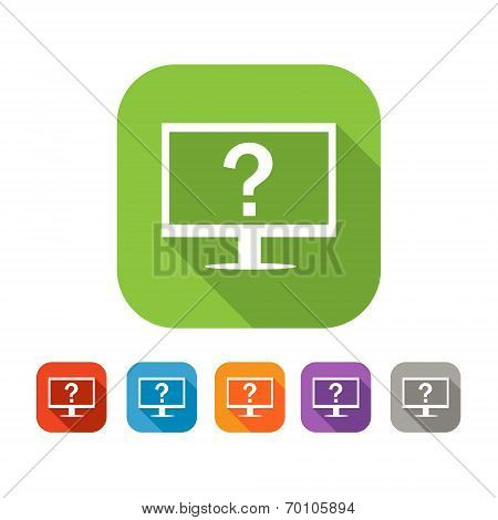 Color set of flat computer assistance icon