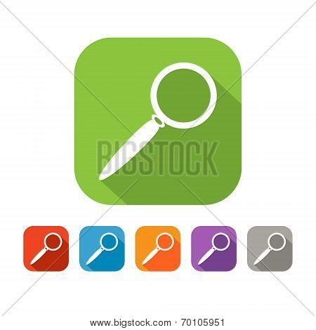 Color set of flat search icon