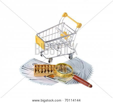 abacus on dollars with shopcart