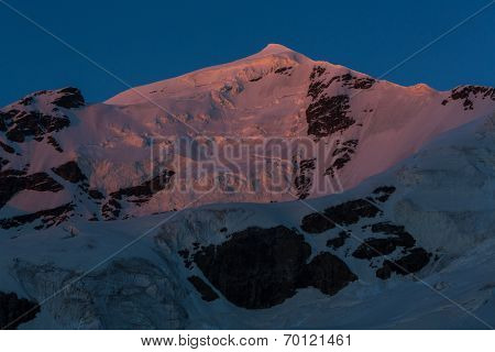 main Caucasian ridge at sunset.Tetnuld and Gestola peaks,Georgia