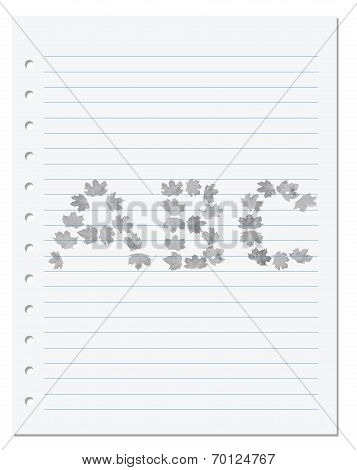Notebook Paper With Letters A B C Composed Of Autumn Maple Leafs