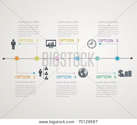 Timeline, Infographics Template With Stepwise Structure