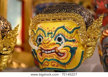 Thai Traditional Mask, used in Khon - Traditional dance of the Ramayana Saga