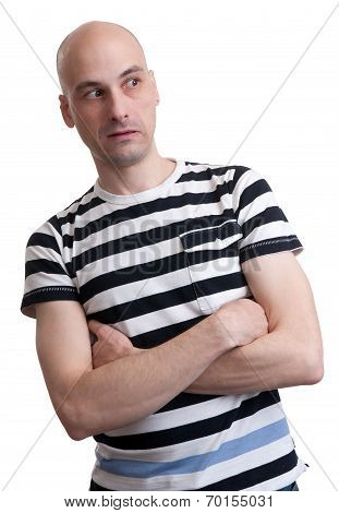 Portrait Of Unhappy Young Man