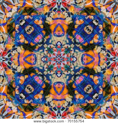 Exotic Of Multicolor Background Texture Made Of Leopard Lacewing Butterfly's Wing Skin
