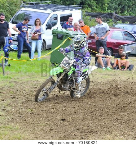 Motocross In Valdesoto, Asturias, Spain..
