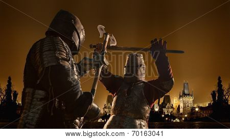 Battle Of A Medieval Knights