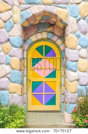 Entrance Door And Stone Colorful, old architect design