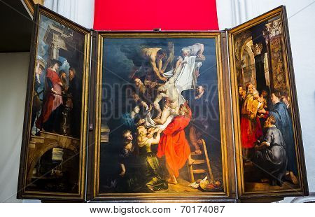 Interiors of Notre dame d'Anvers cathedral, Anvers, Belgium