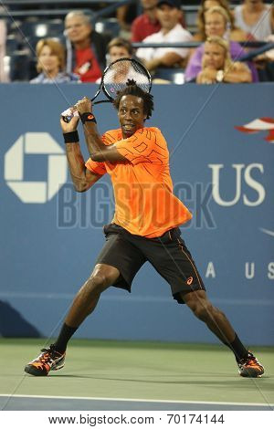 Professional tennis player Gael Monfils during second round match at US Open 2013