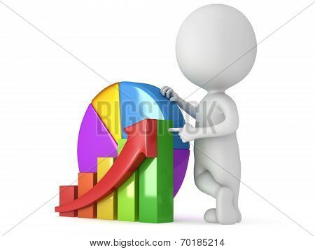 3D Man Bar Graph Pie Image & Photo (Free Trial) | Bigstock