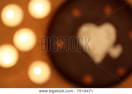 Flou artistique coeurs et bougies