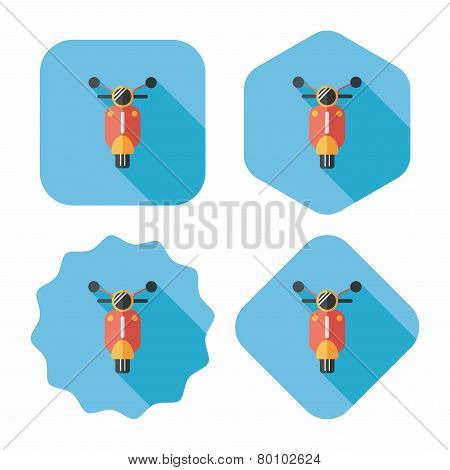 Transportation Scooter Flat Icon With Long Shadow,eps10