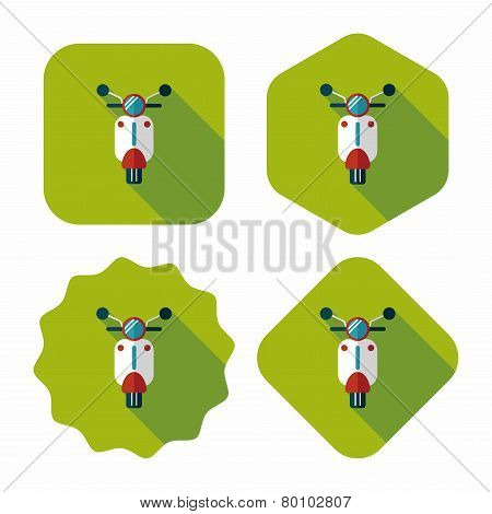Transportation Scooter Flat Icon With Long Shadow,eps10