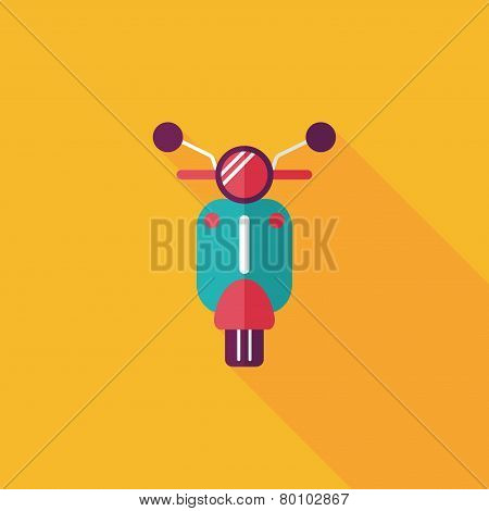 Transportation Scooter Flat Icon With Long Shadow,eps10